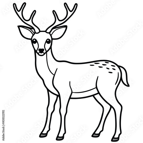 A black and white deer image