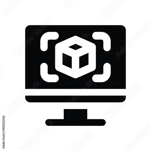virtual reality glyph icon. Strong and solid vector icon for websites, mobile interfaces, presentations, and visual branding. High quality and easy to edit.