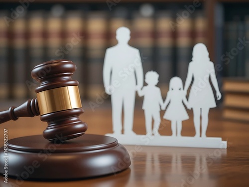 Gavel and Family Silhouette Representing Family Law

