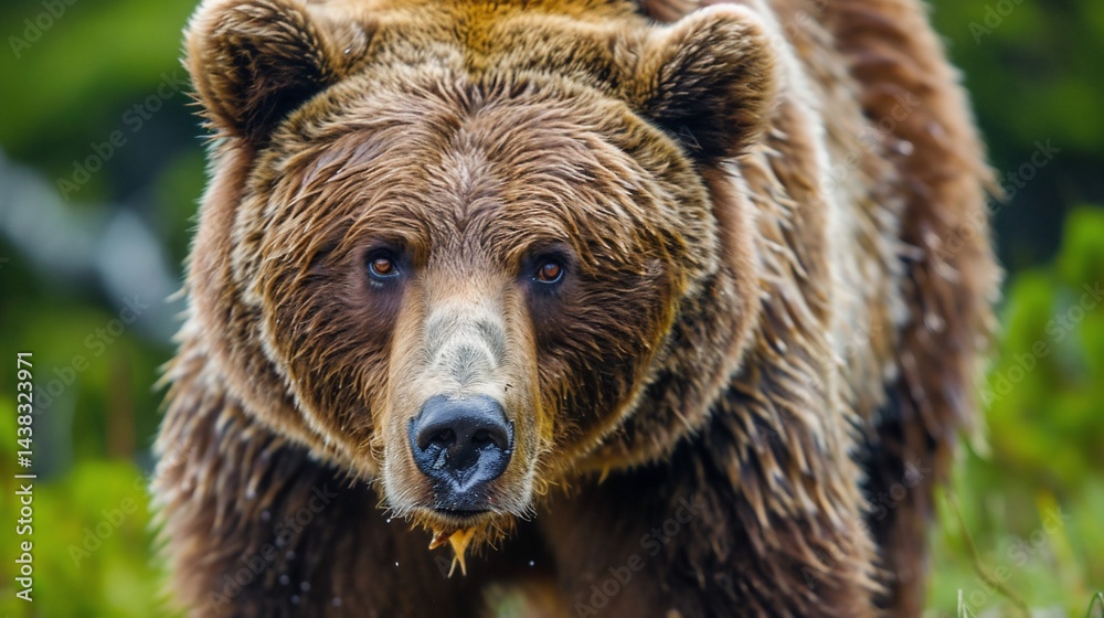 Grizzly bear portrait, forest, wildlife, nature, close-up Grizzly bear portrait, forest, wildlife, nature, close-up