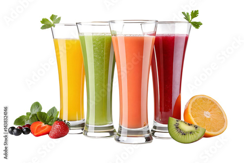 Refreshing fruit juice blends vibrant colors healthy drinks perfect for summer delicious and nutritious tall glasses