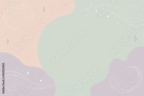 Pastel Dreamy Background with Abstract Shapes and Swirls