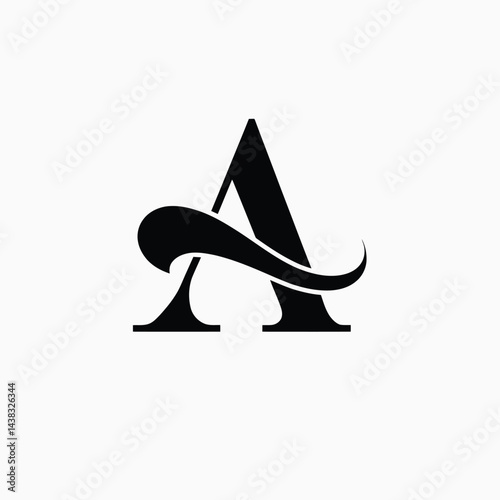 Creative A letter logo Flat Design Vector Illustration