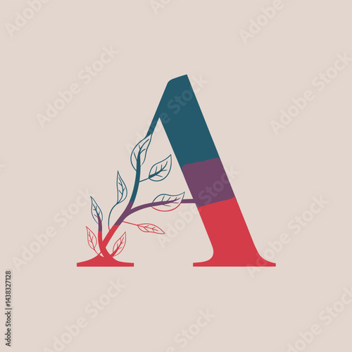 Creative A letter logo Flat Design Vector Illustration
