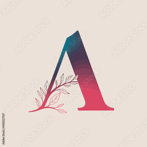 Creative A letter logo Flat Design Vector Illustration