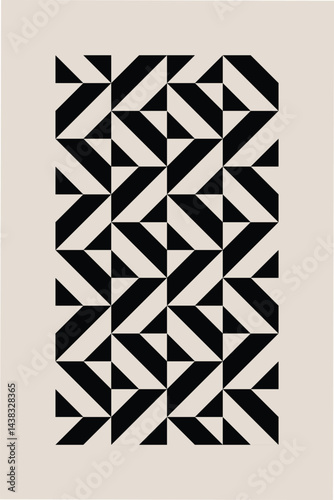 Mid century modern geometric pattern vector. Graphical illustration for a unique textiles and home décor.