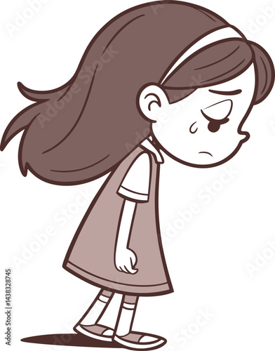 cartoon illustration of a Girl in a suit