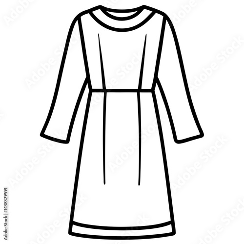 Minimal Nightgown Vector on White