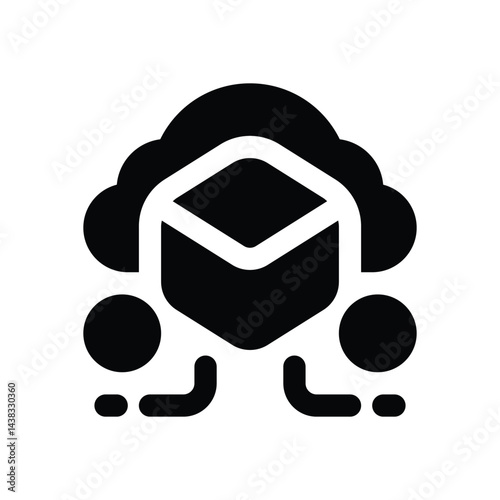 data cloud glyph icon. Strong and solid vector icon for websites, mobile interfaces, presentations, and visual branding. High quality and easy to edit.