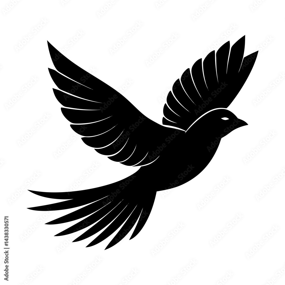 Obraz premium Flying Bird Silhouette vector illustration