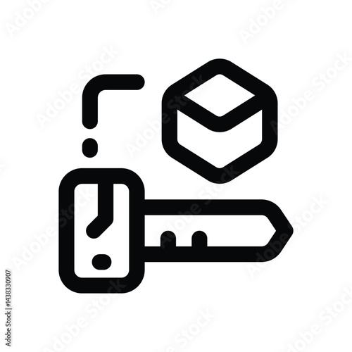 digital key line icon. Clean and minimalist vector icon for websites, mobile apps, presentations, and logos. Fully scalable and customizable for any project.