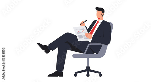 Businessman Sitting in Chair
