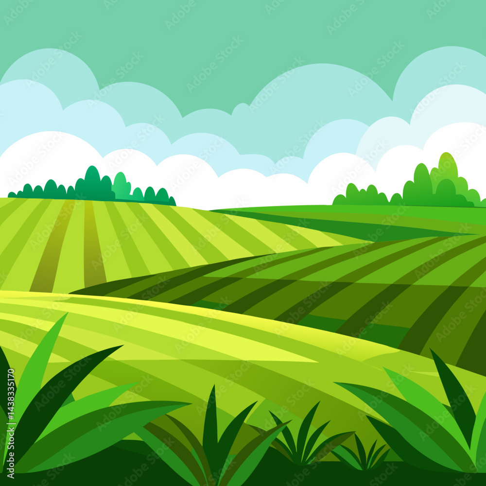 Obraz premium Landscape with green hills and Blu sky