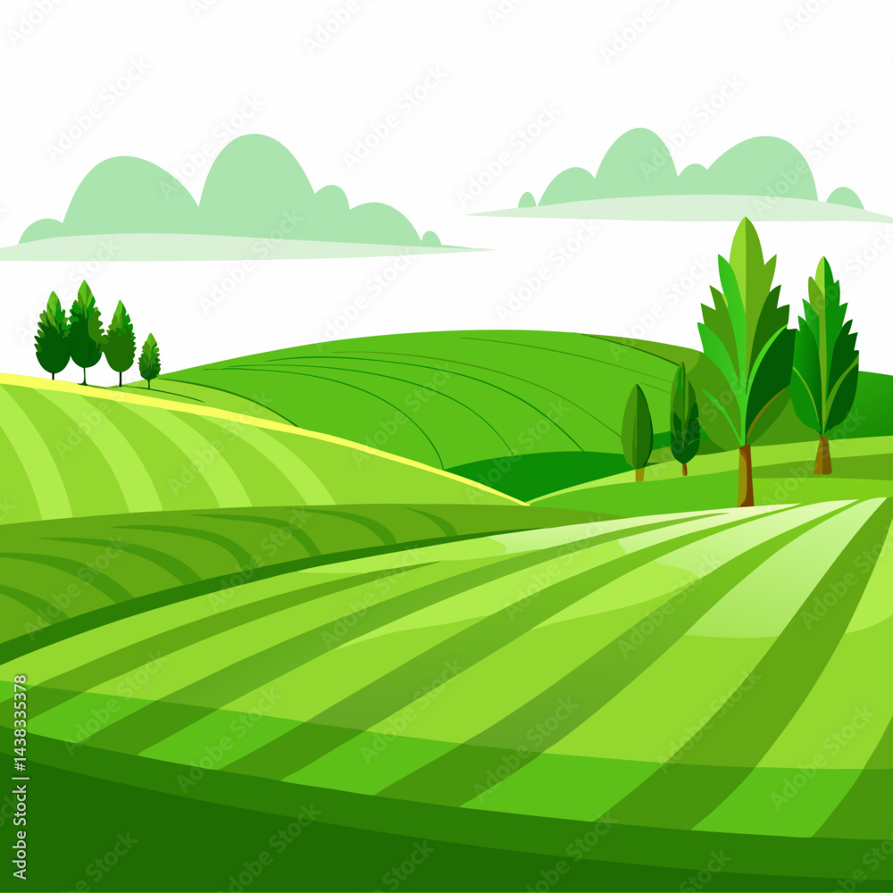 Obraz premium Landscape with green hills and Blu sky