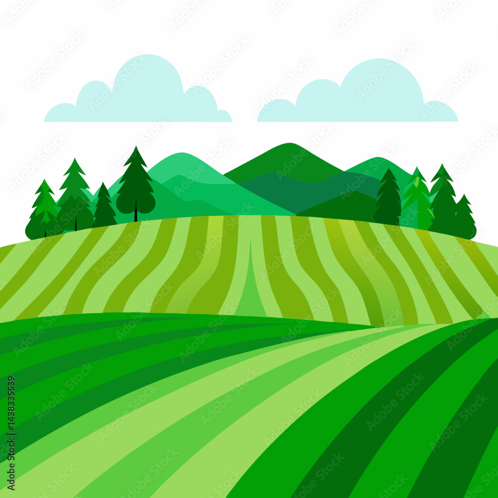 Obraz premium Landscape with green hills and Blu sky