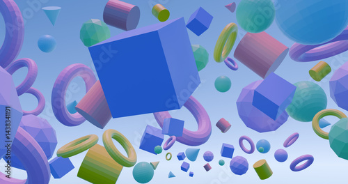 3d retro wallpaper 80s style, pink and blue colors