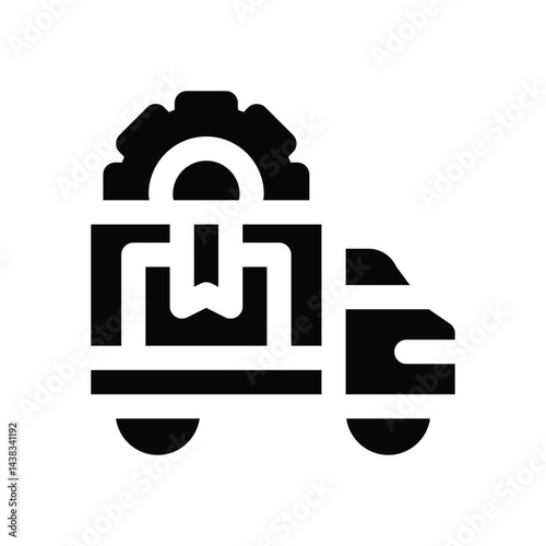delivery service glyph icon. Strong and solid vector icon for websites, mobile interfaces, presentations, and visual branding. High quality and easy to edit.