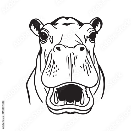 Wild Hippopotamus Roaming African Riverbanks