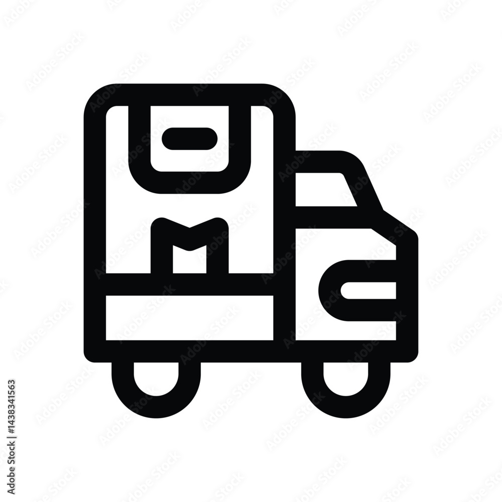 Fototapeta premium delivery truck line icon. Clean and minimalist vector icon for websites, mobile apps, presentations, and logos. Fully scalable and customizable for any project.