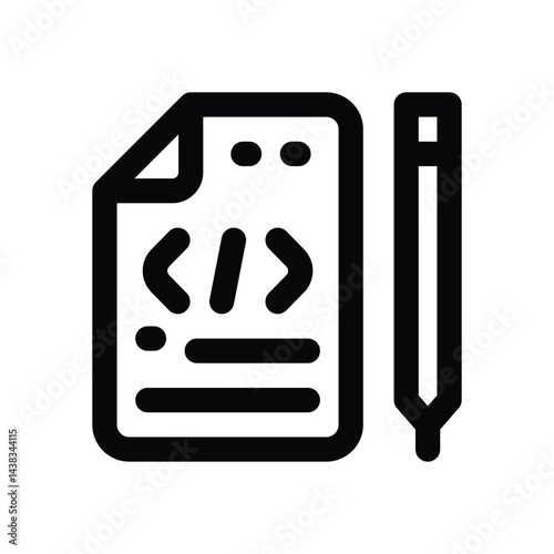 writing line icon. Clean and minimalist vector icon for websites, mobile apps, presentations, and logos. Fully scalable and customizable for any project.