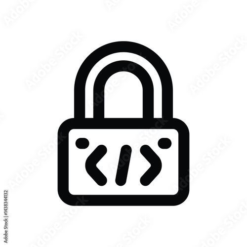 padlock line icon. Clean and minimalist vector icon for websites, mobile apps, presentations, and logos. Fully scalable and customizable for any project.