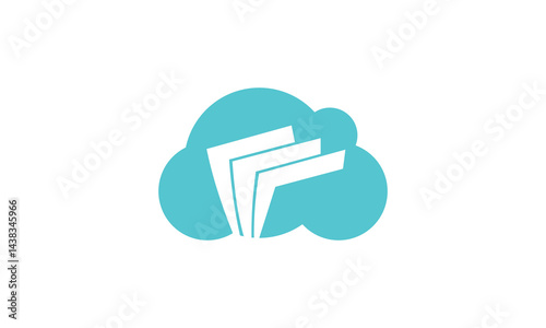 cloud data paper vector logo