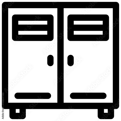 metal school lockers vector illustration