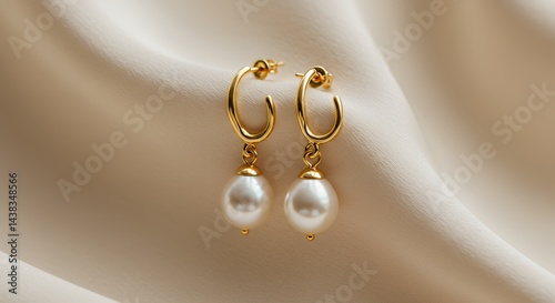 Pearl gold earring