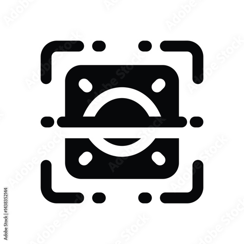 eye scanner glyph icon. Strong and solid vector icon for websites, mobile interfaces, presentations, and visual branding. High quality and easy to edit.