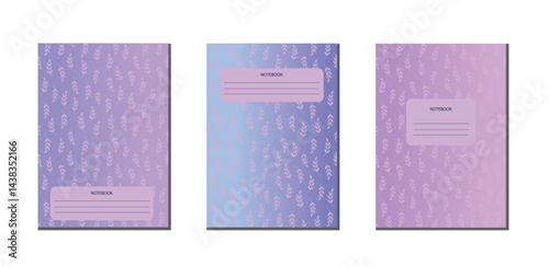 Wallpaper Mural Cover design with floral pattern. Hand drawn leaves on neon background.  Vector template for notebooks, planners, brochures, books. Torontodigital.ca