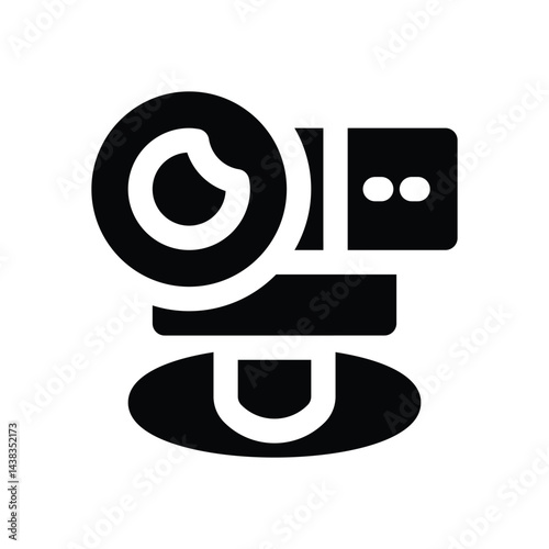 web cam glyph icon. Strong and solid vector icon for websites, mobile interfaces, presentations, and visual branding. High quality and easy to edit.