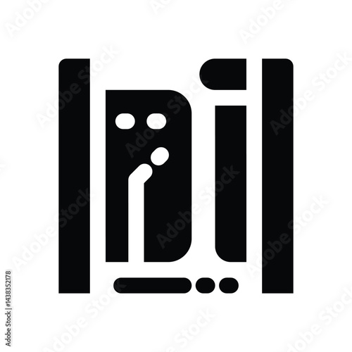 smart gate glyph icon. Strong and solid vector icon for websites, mobile interfaces, presentations, and visual branding. High quality and easy to edit.