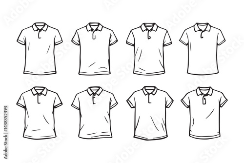 Polo shirt line art