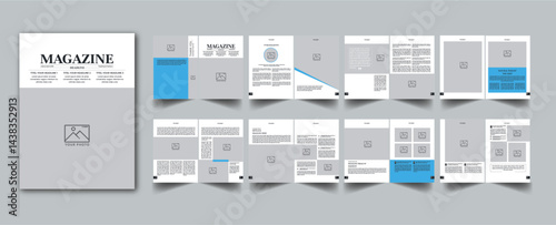 Magazine Template layout cover page with 16 page design concept Accents