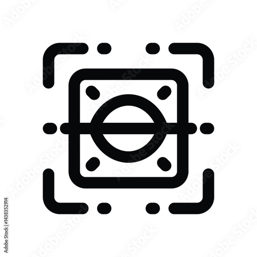 eye scanner line icon. Clean and minimalist vector icon for websites, mobile apps, presentations, and logos. Fully scalable and customizable for any project.