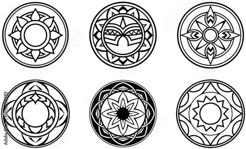  Ornate Circular Designs for Coloring or Decoration