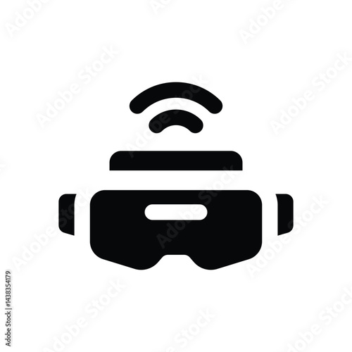 virtual reality glyph icon. Strong and solid vector icon for websites, mobile interfaces, presentations, and visual branding. High quality and easy to edit.
