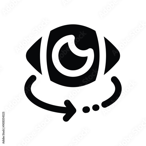360 view glyph icon. Strong and solid vector icon for websites, mobile interfaces, presentations, and visual branding. High quality and easy to edit.