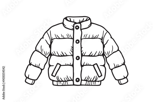Puffer jacket line art