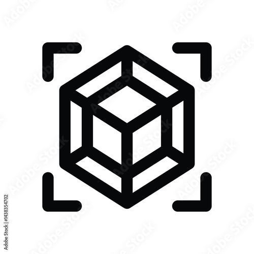 3d line icon. Clean and minimalist vector icon for websites, mobile apps, presentations, and logos. Fully scalable and customizable for any project.