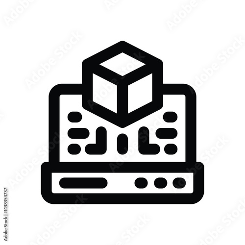 laptop line icon. Clean and minimalist vector icon for websites, mobile apps, presentations, and logos. Fully scalable and customizable for any project.