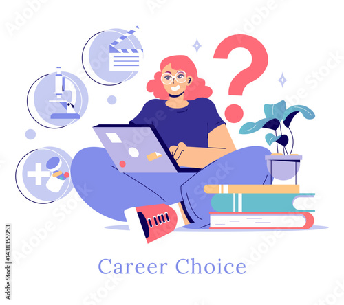 College Choise. Flat Vector Illustration