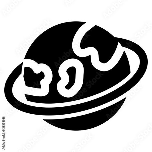 vector illustration of planet with ring