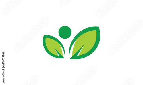 green leaf ecology abstract vector logo