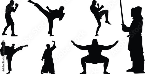 Martial Arts Silhouettes Poses