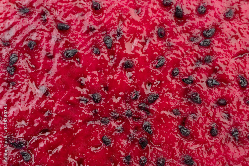 Red pulp with black small seeds