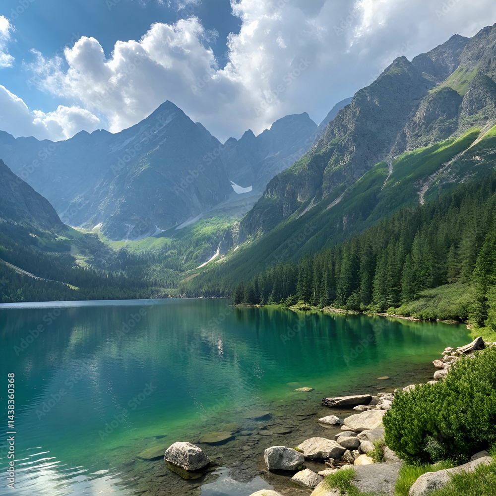 Naklejka premium morskie oko in tatry