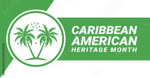 National Caribbean Heritage Month. Vector banner, poster background with text National Caribbean Heritage Month