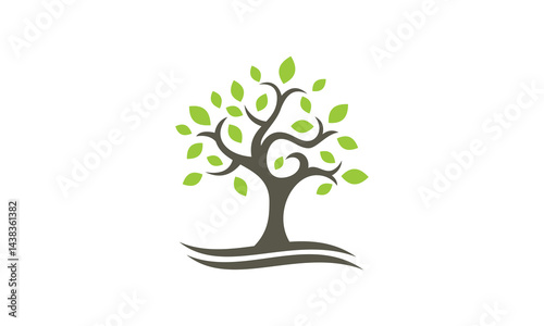 green tree plant vector logo