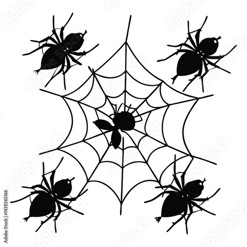 Flies caught in spiderweb